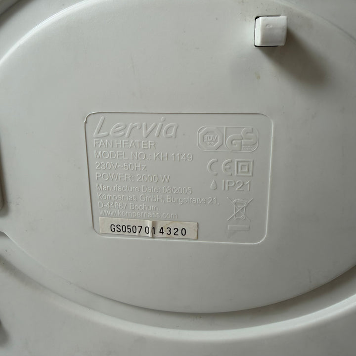Lervia fläktvärmare KH 1149, kompakt effektiv