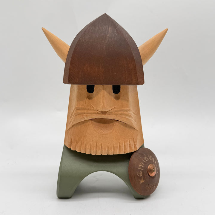 Retro handgjord trätomte vikingfigur 1996