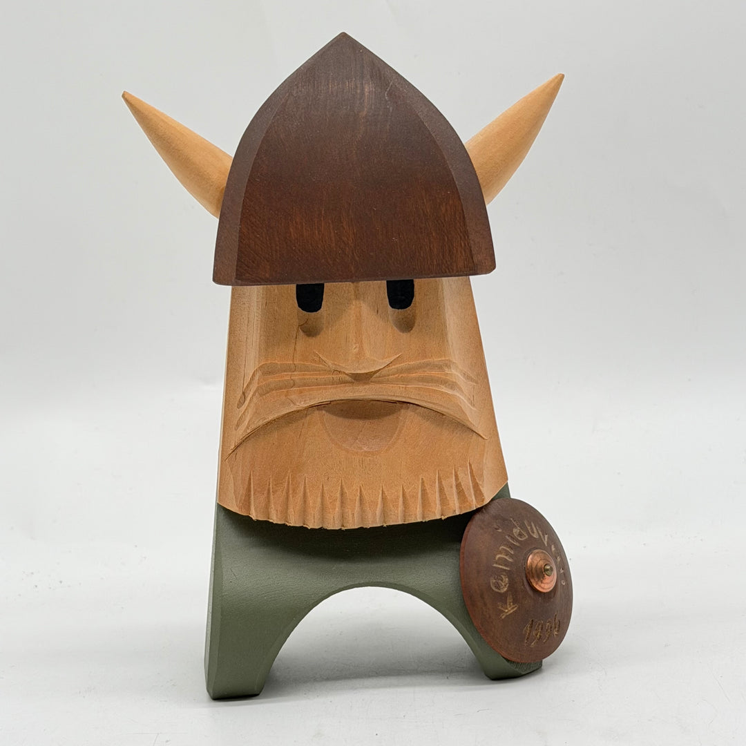 Retro handgjord trätomte vikingfigur 1996