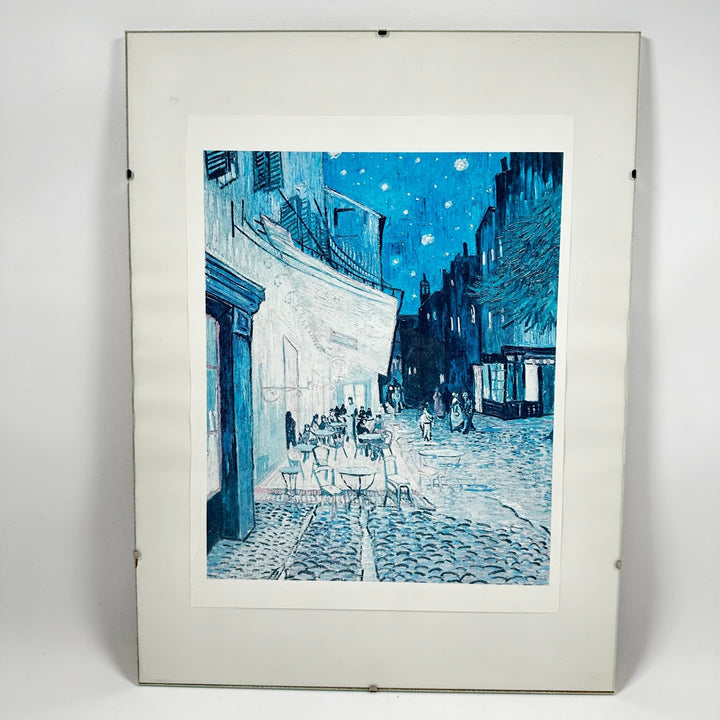 Inramad blå gatuvy konsttryck vintage - Homy Secondhand Online