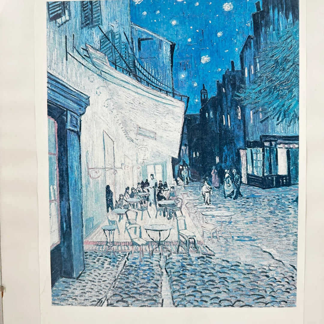Inramad blå gatuvy konsttryck vintage - Homy Secondhand Online