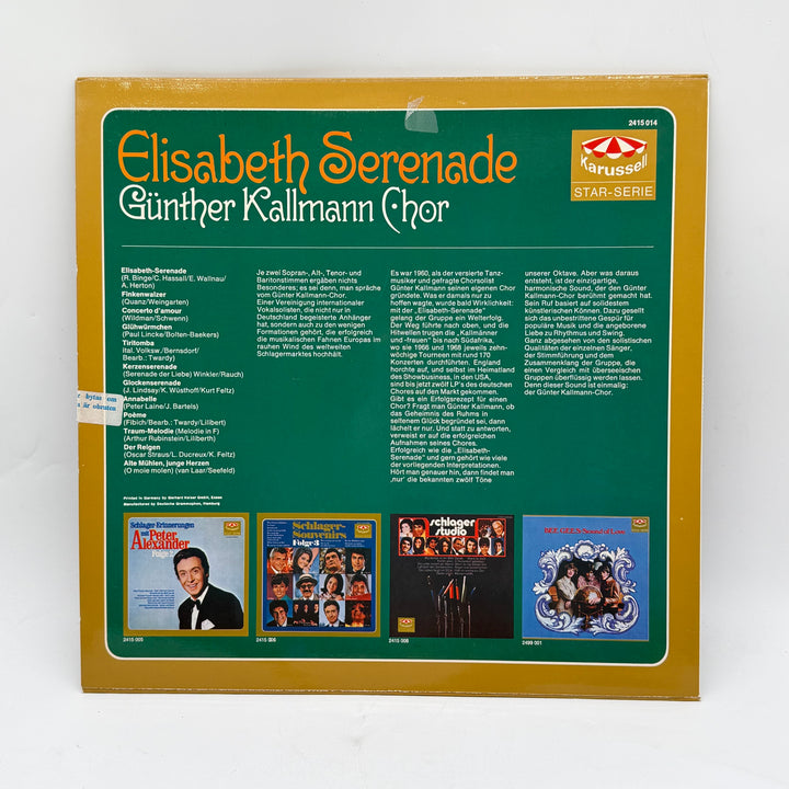 Retro vinyl Elisabeth Serenade Günther Kallmann Chor