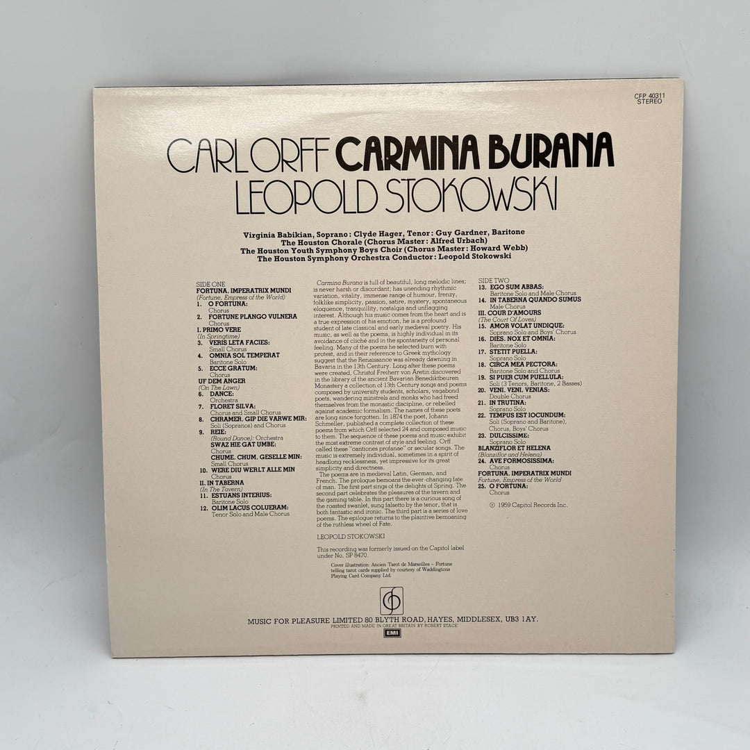 Carmina Burana vinyl Leopold Stokowski retro