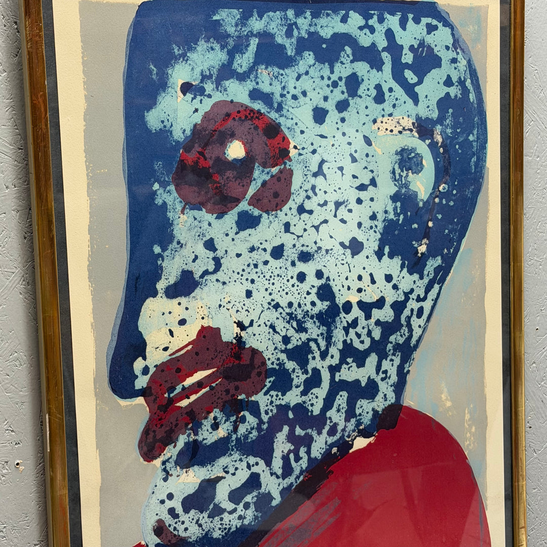Bengt Lindström grafiskt blad abstrakt porträtt retro