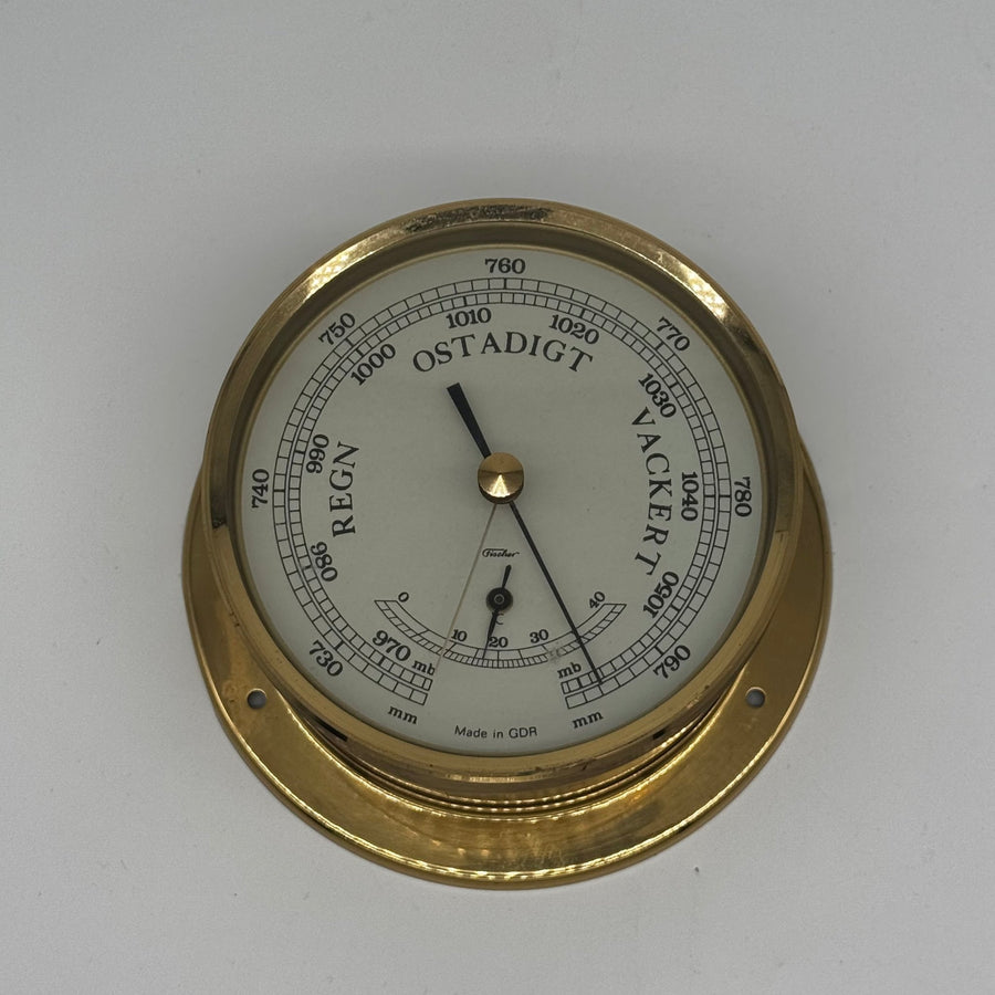 Antik barometer i mässing från GDR - Homy Secondhand Online