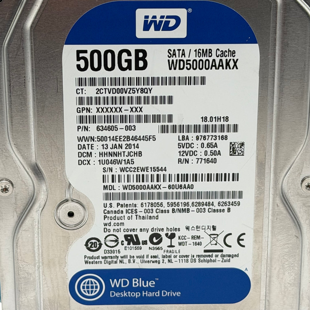 Western Digital intern hårddisk 500GB begagnad