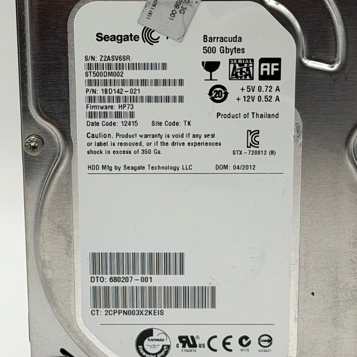 Seagate Barracuda 500GB Begagnad Hårddisk