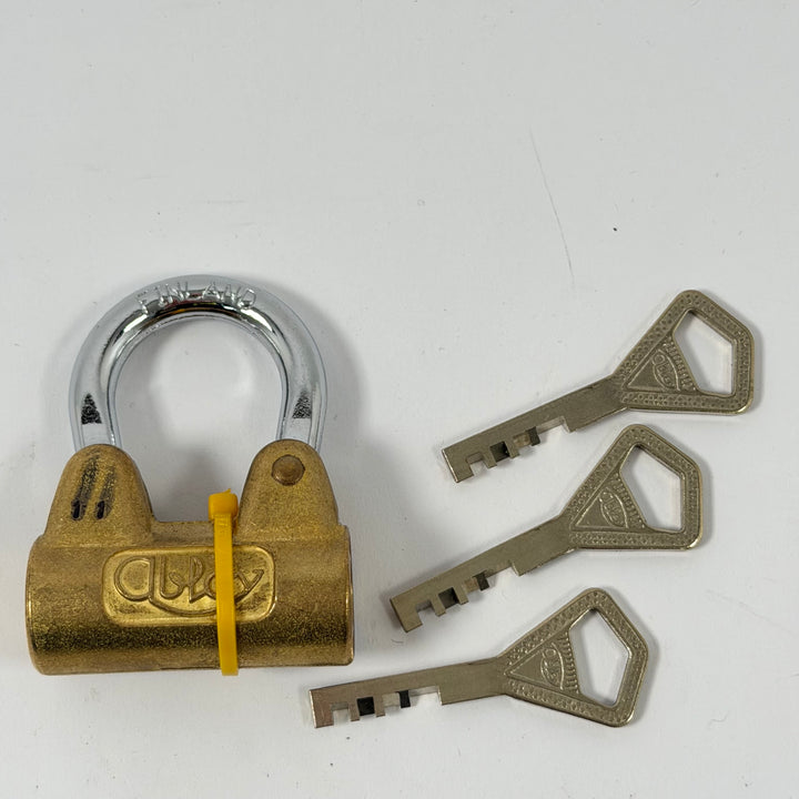 Abloy mässingshänglås med tre nycklar
