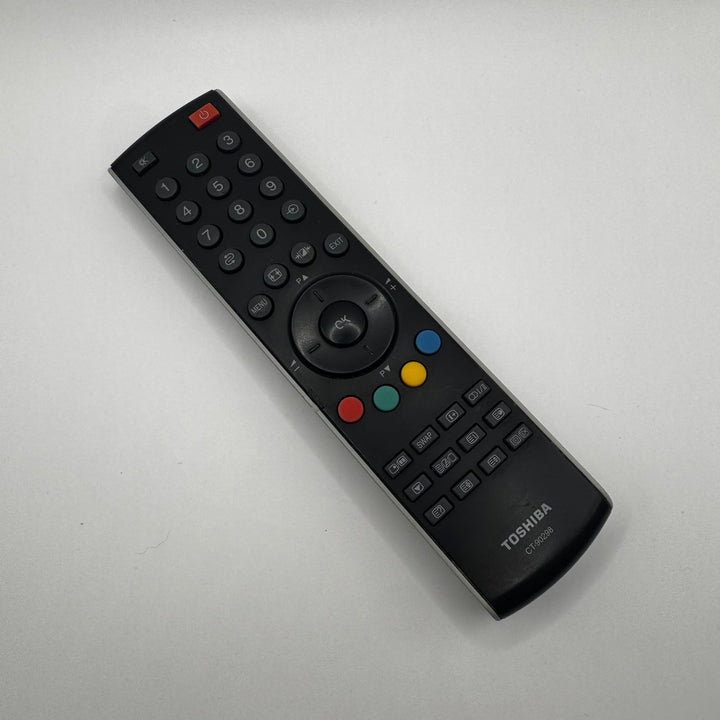 Svart Toshiba fjärrkontroll med färgknappar - Homy Secondhand Online
