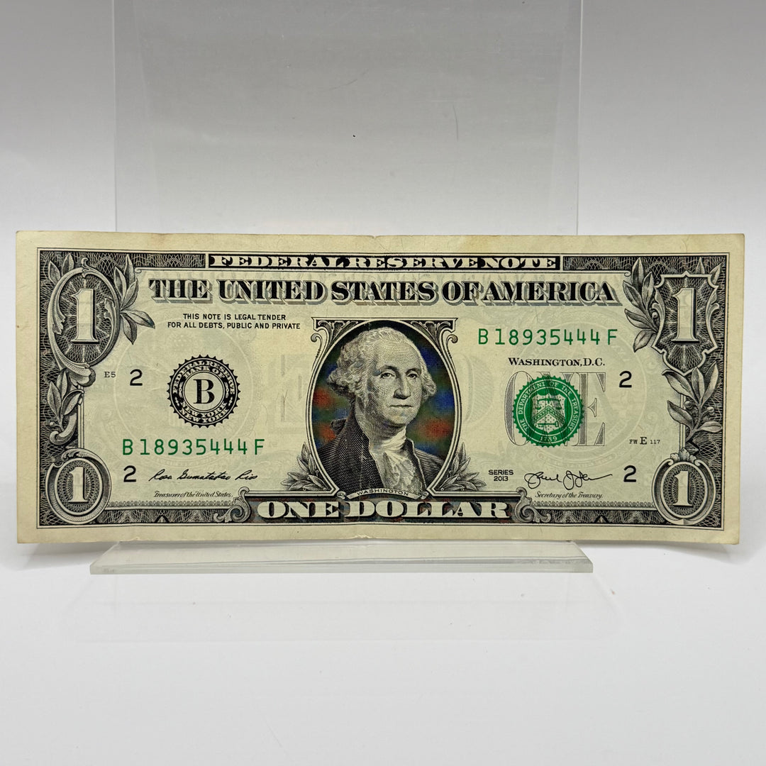 Autentisk Amerikansk En-Dollarsedel 2013