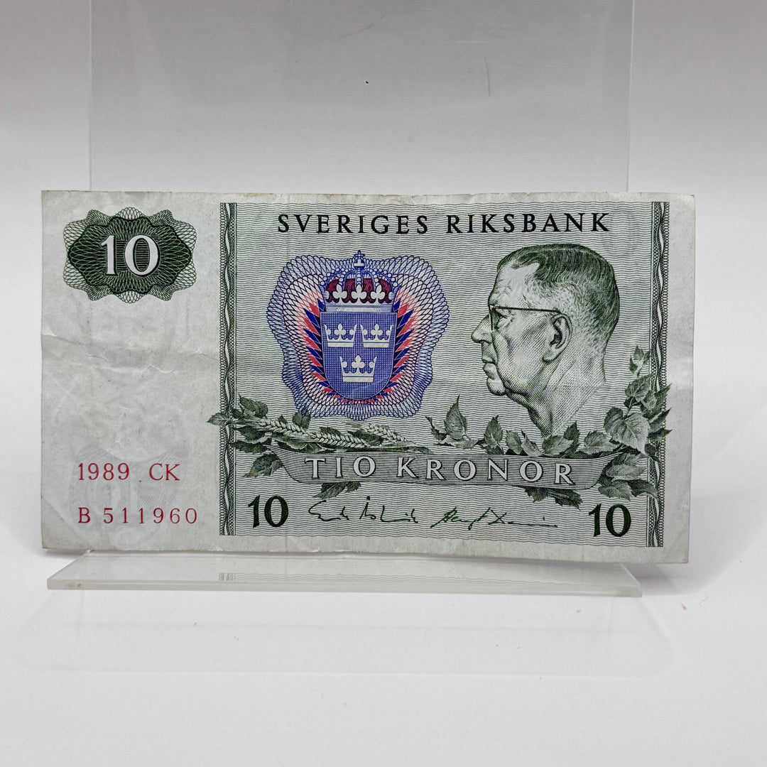 Svensk retro tiosedel 1989 Gustav VI Adolf