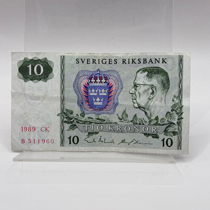 Svensk retro tiosedel 1989 Gustav VI Adolf