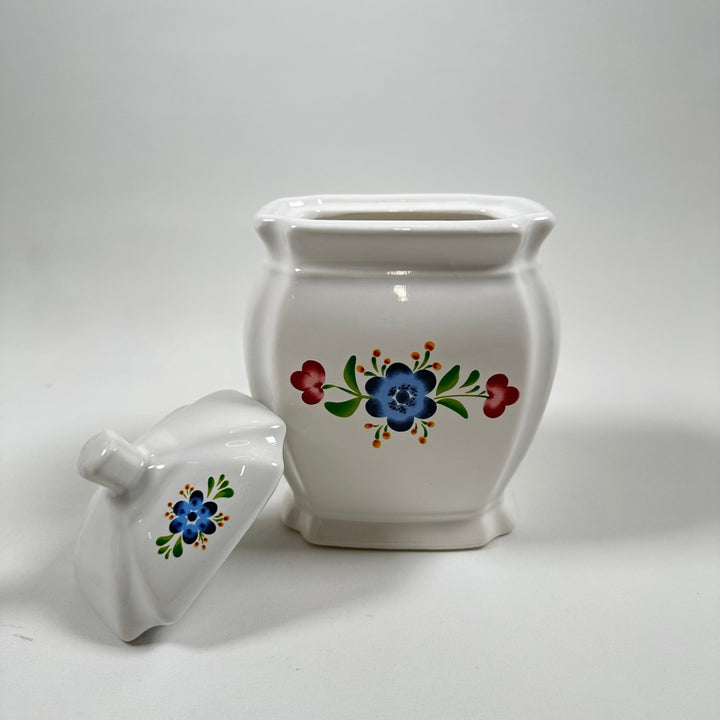 Vit kryddburkset med blommotiv - Homy Secondhand Online