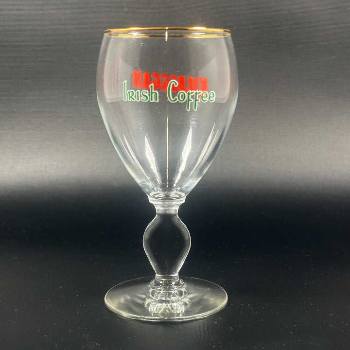 Kilbeggan glas med guldkant och logotyp