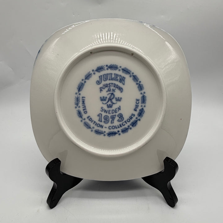 Rörstrand samlartallrik Julen 1973 blåvit retro