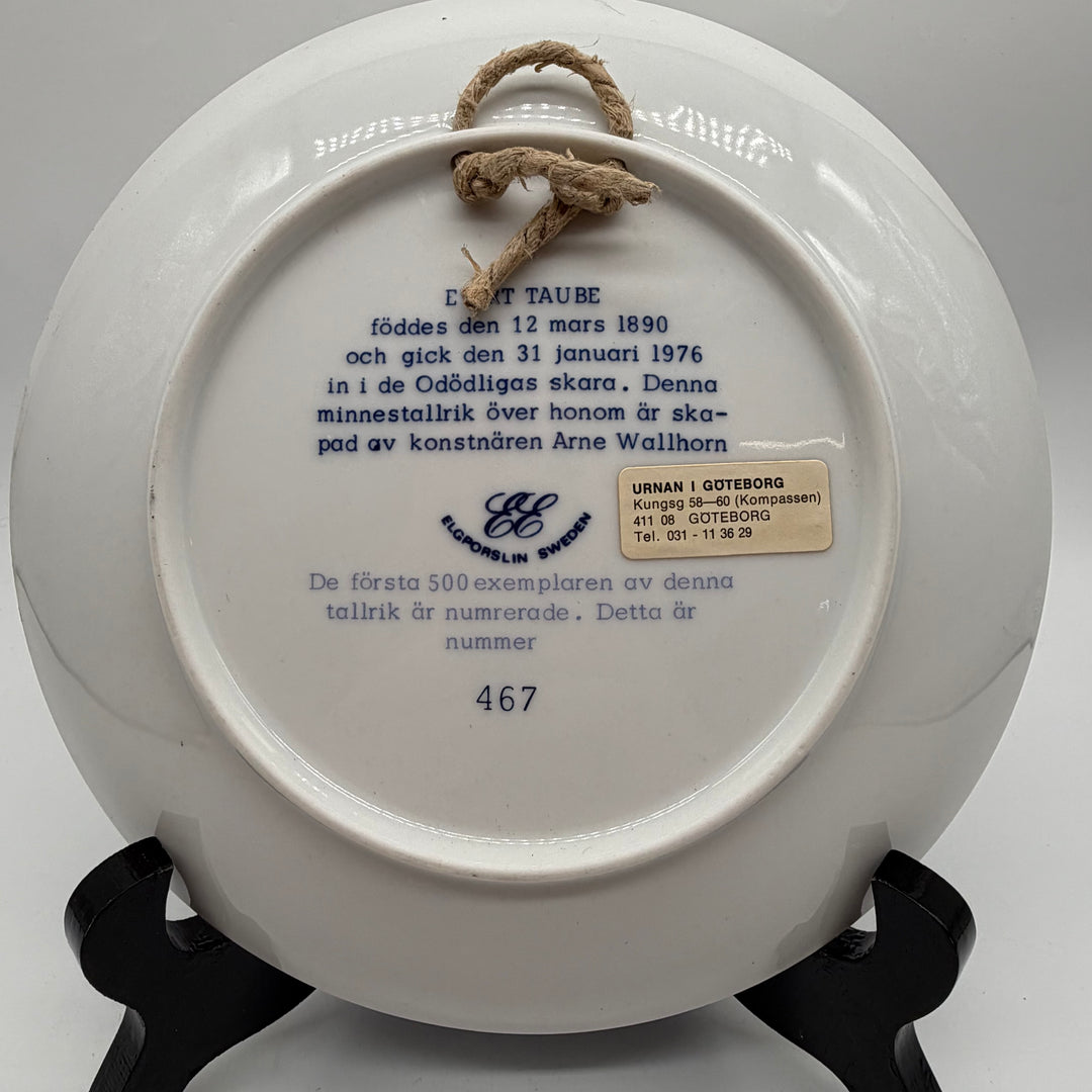 Rörstrand Retro Samlartallrik Evert Taube Porslin