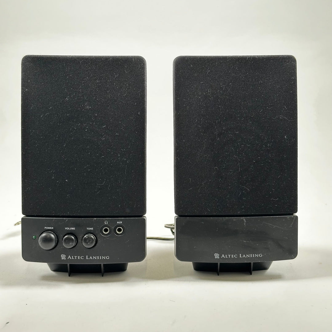 Svarta Altec Lansing högtalare, kompakta och stilrena - Homy Secondhand Online