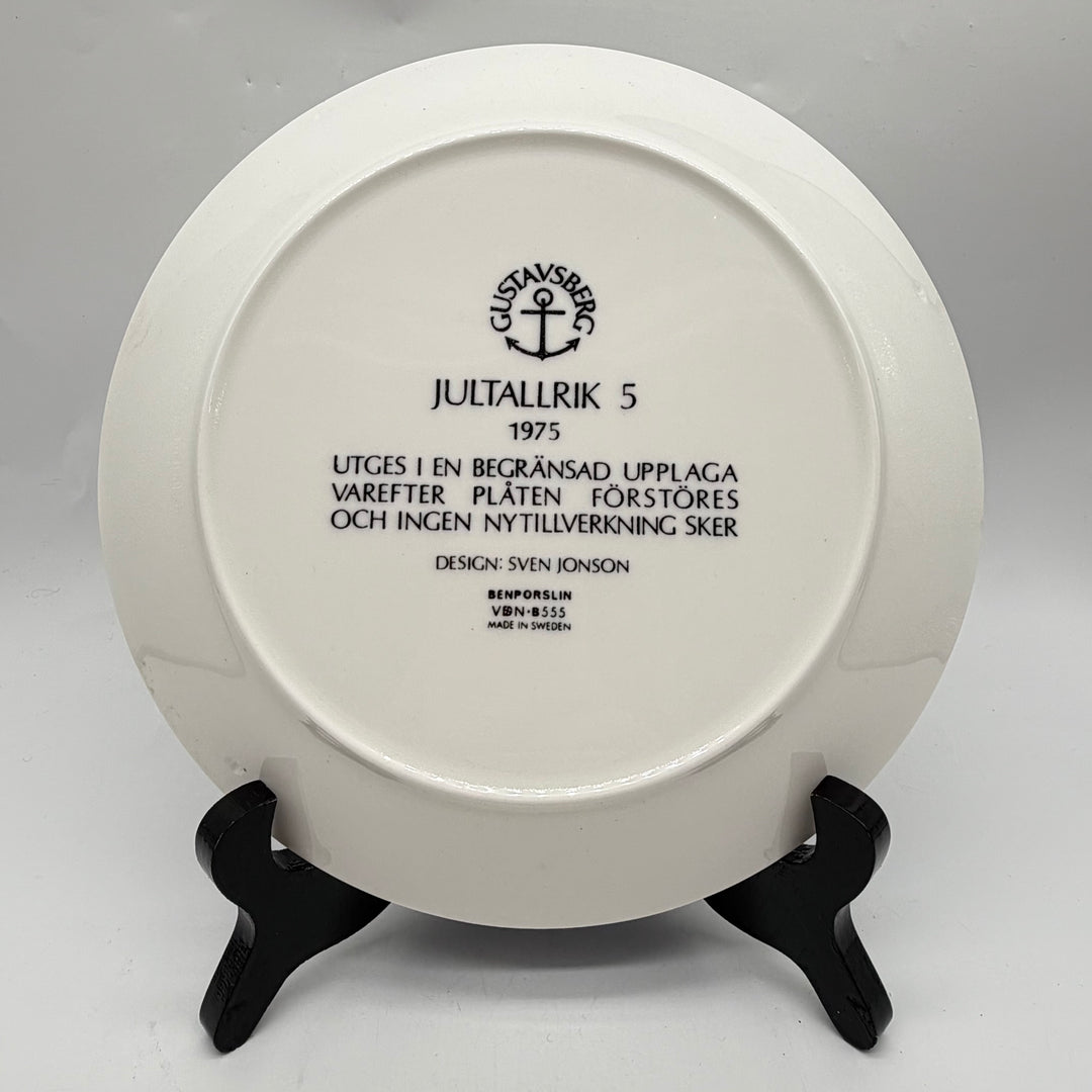 Gustavsberg samlartallrik retro blåvitt keramik