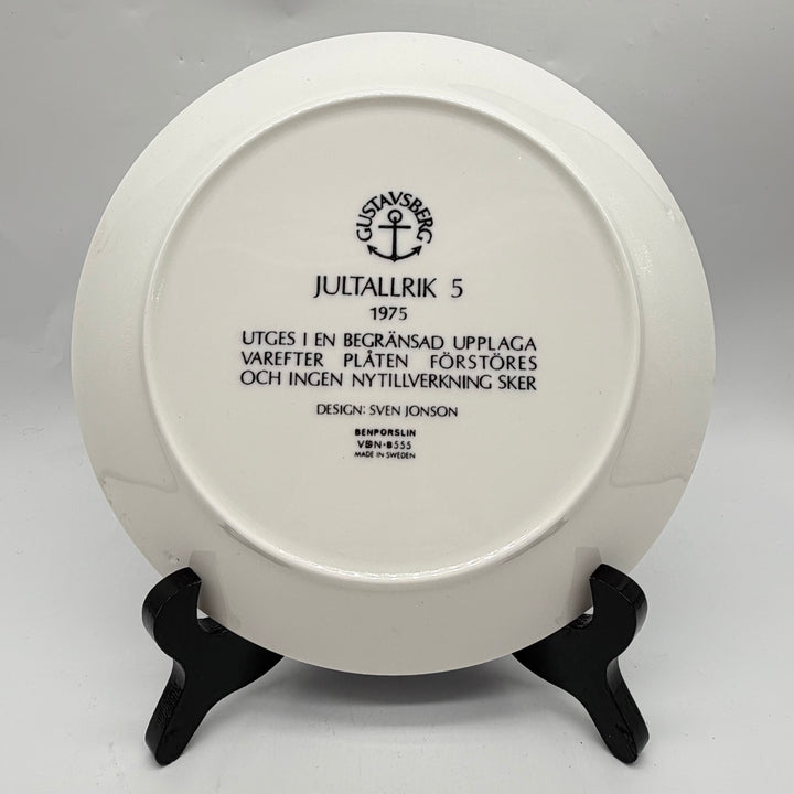 Gustavsberg samlartallrik retro blåvitt keramik