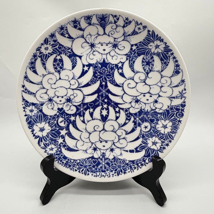 Gustavsberg Jultallrik Retro 1973 Blåvit