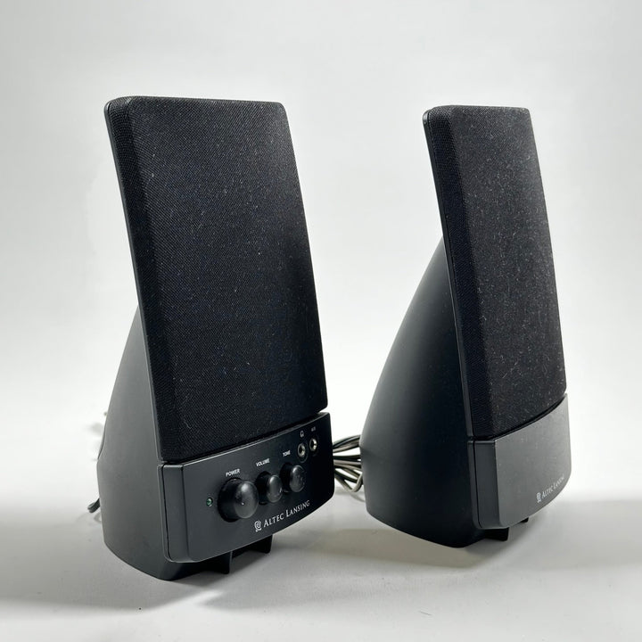 Svarta Altec Lansing högtalare, kompakta och stilrena - Homy Secondhand Online