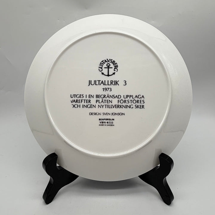 Gustavsberg Jultallrik Retro 1973 Blåvit