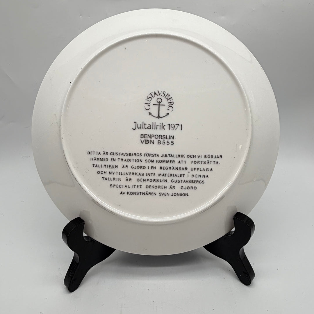 Gustavsberg Retro Jultallrik 1971 Benporslin