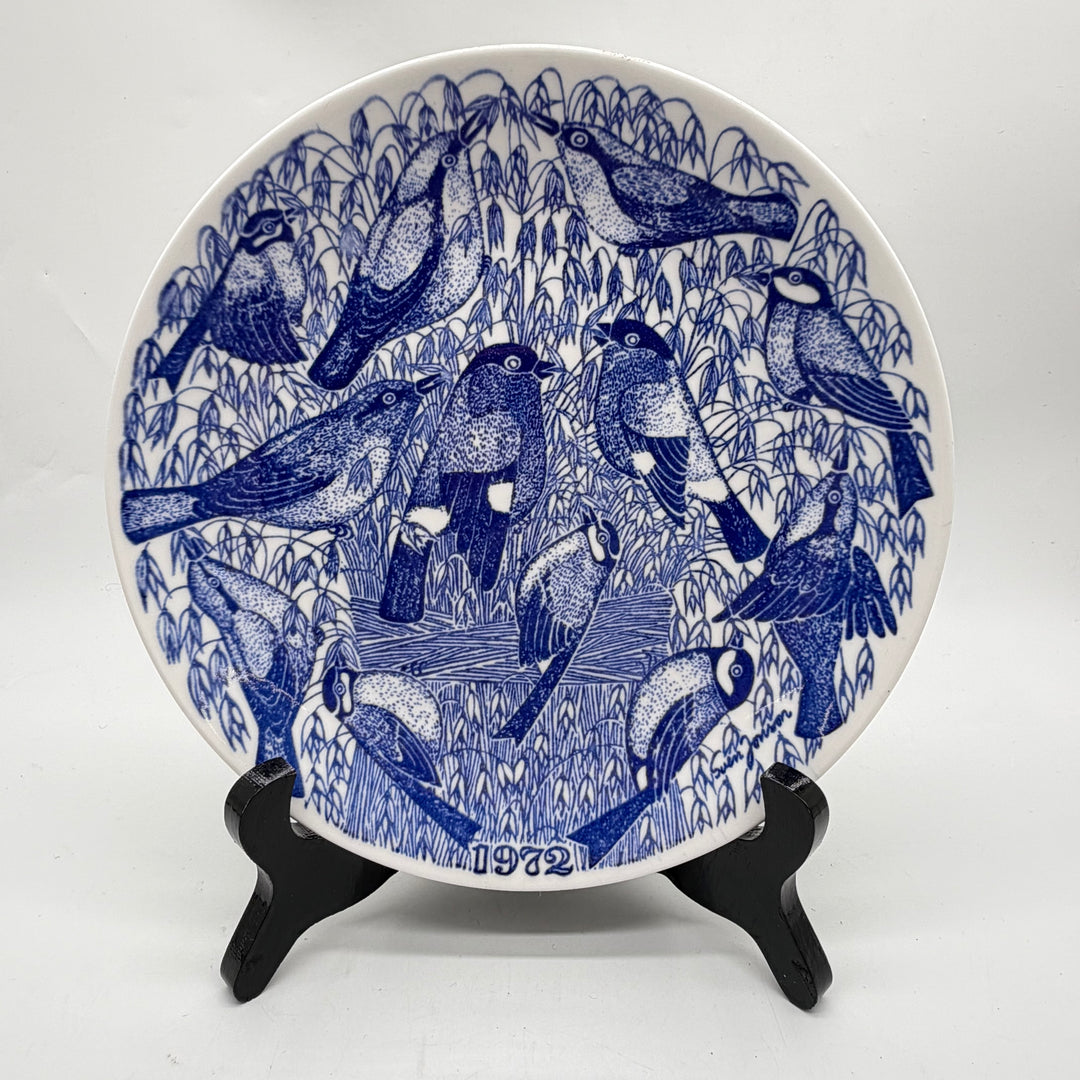 Gustavsberg Jultallrik 1972 Blå Vit Retro