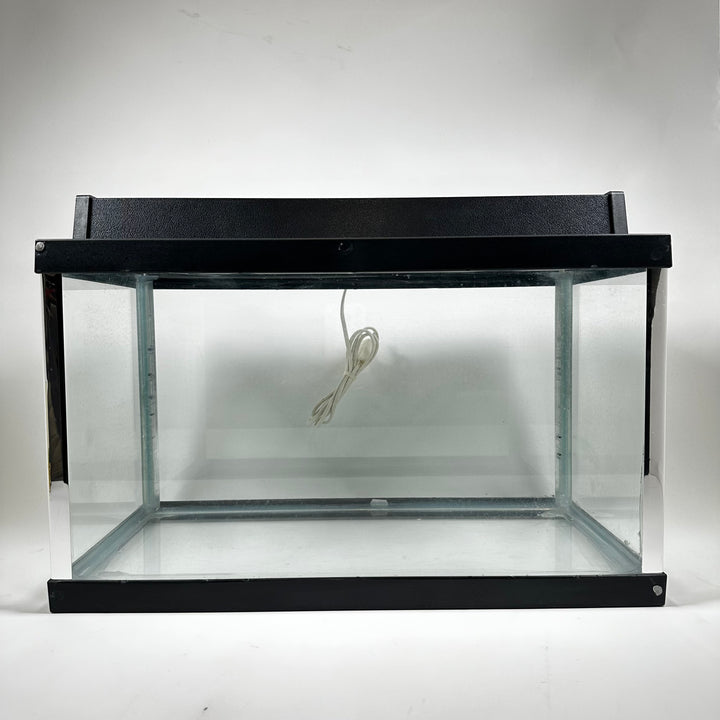 Klassiskt akvarium med lock och dubbel belysning – Svart