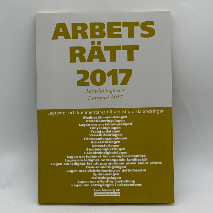 Arbetsrätt 2017 fackbok Lars Åhnberg begagnad