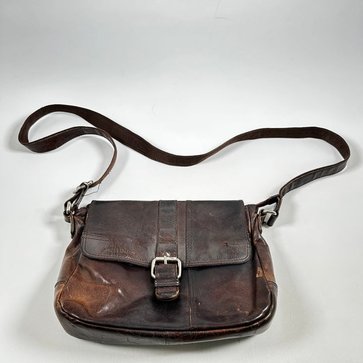 Brun läderväska vintage Axelrem - Homy Secondhand Online