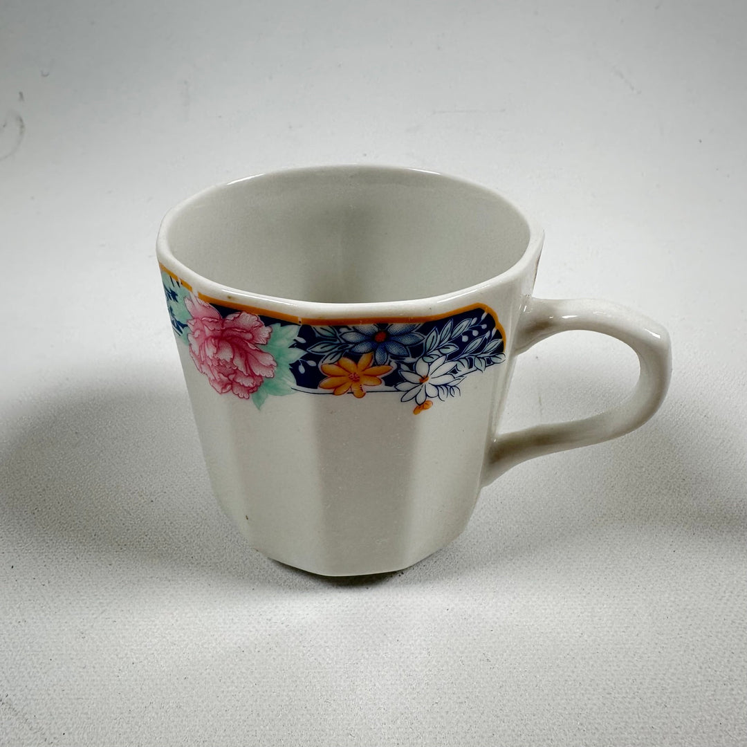 Retro Koppar och Fat med Blommotiv - Homy Secondhand Online