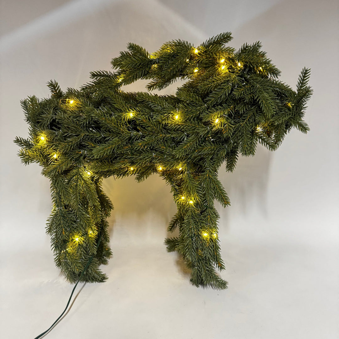 Julstjärna med LED - ljus grönt konstgranverk - Homy Secondhand Online