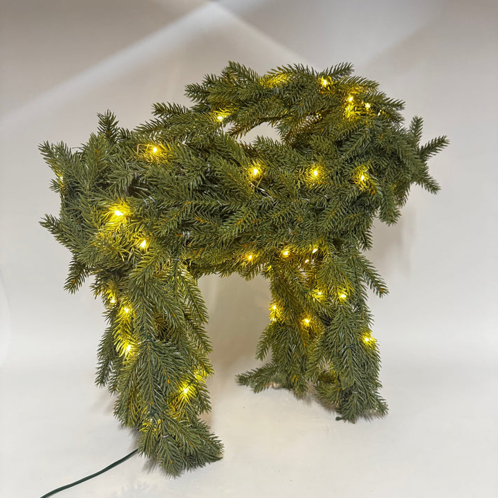 Julstjärna med LED - ljus grönt konstgranverk - Homy Secondhand Online