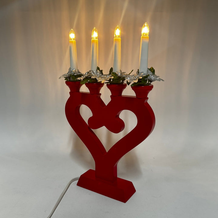 Adventsstake Vansbro med hjärtmotiv röd - Homy Secondhand Online