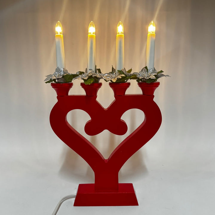 Adventsstake Vansbro med hjärtmotiv röd - Homy Secondhand Online