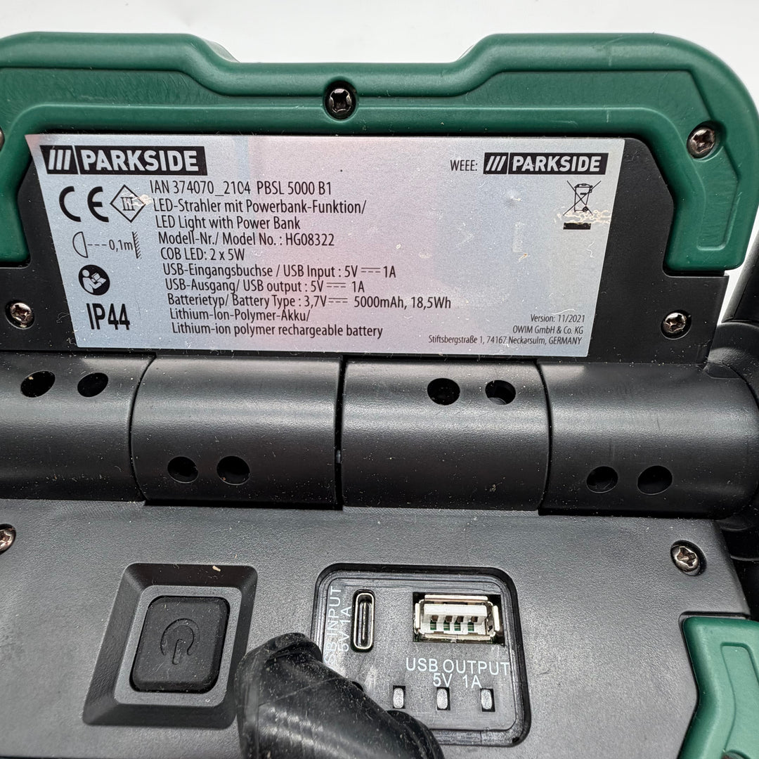 Parkside LED-strålkastare med powerbank-funktion