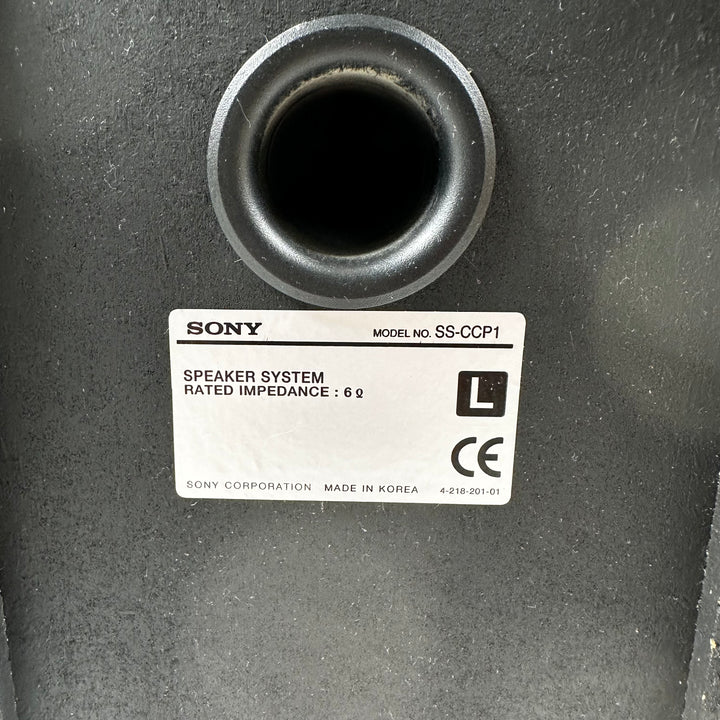 Retro Sony-högtalare i plast och trä
