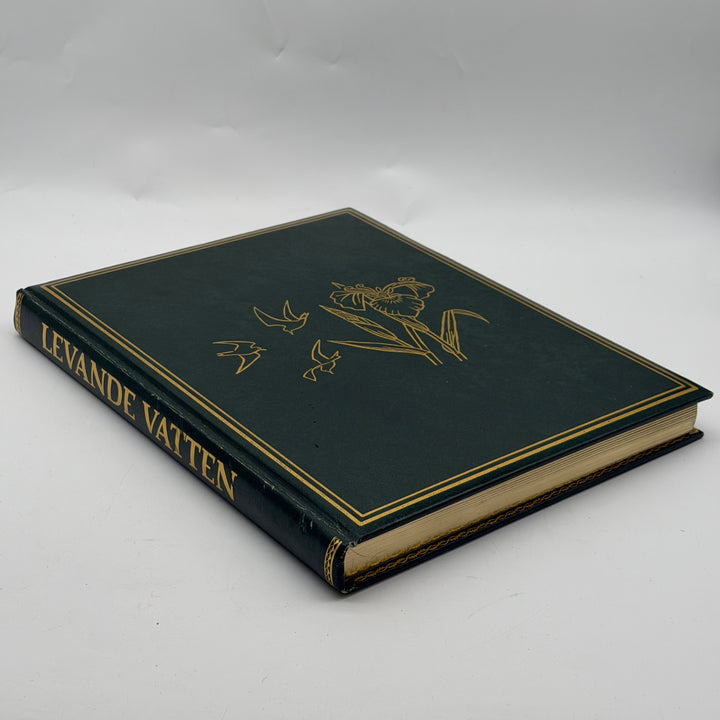 Levande vatten inbunden bok mörkgrön vintage
