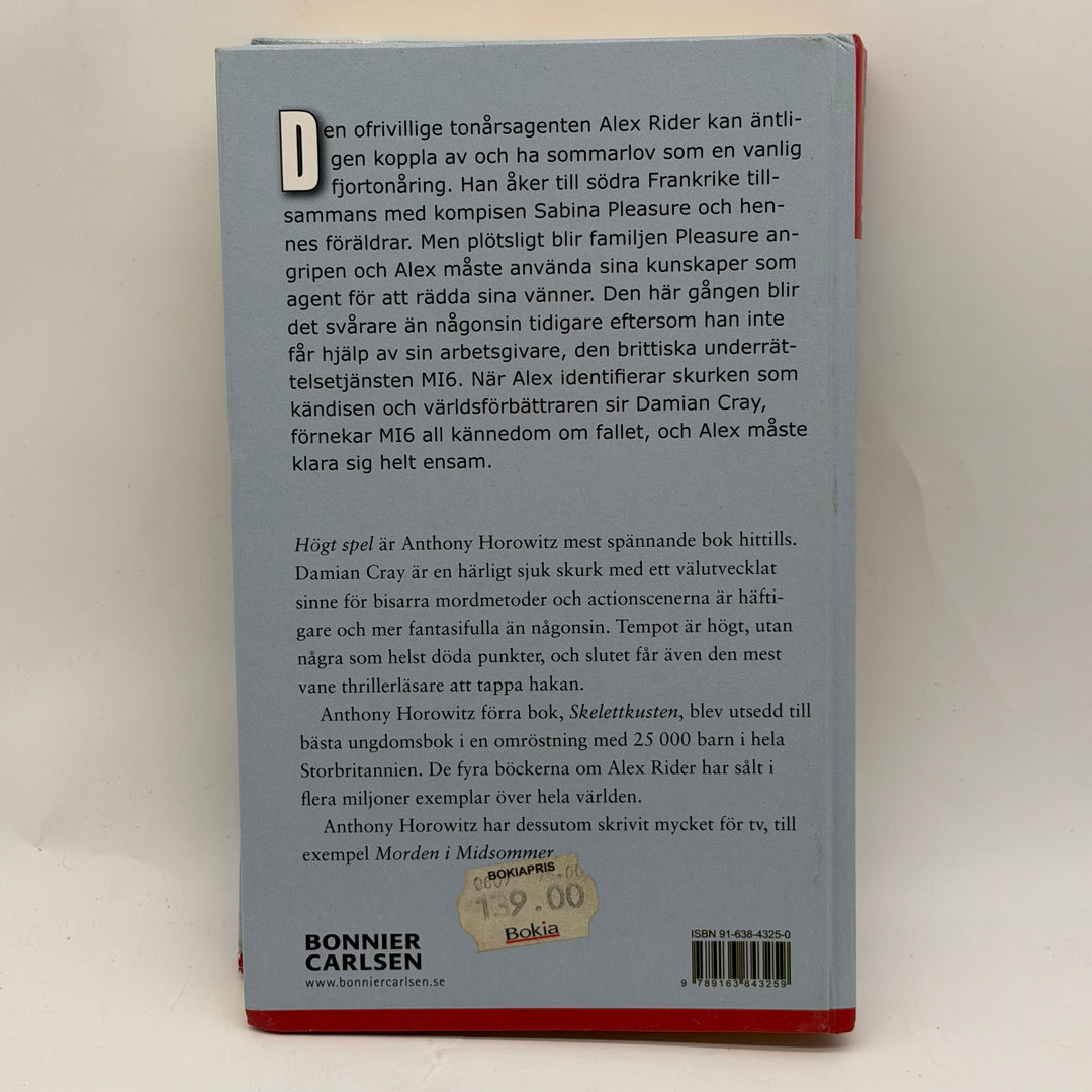 Högt spel ungdomsbok Alex Rider inbunden