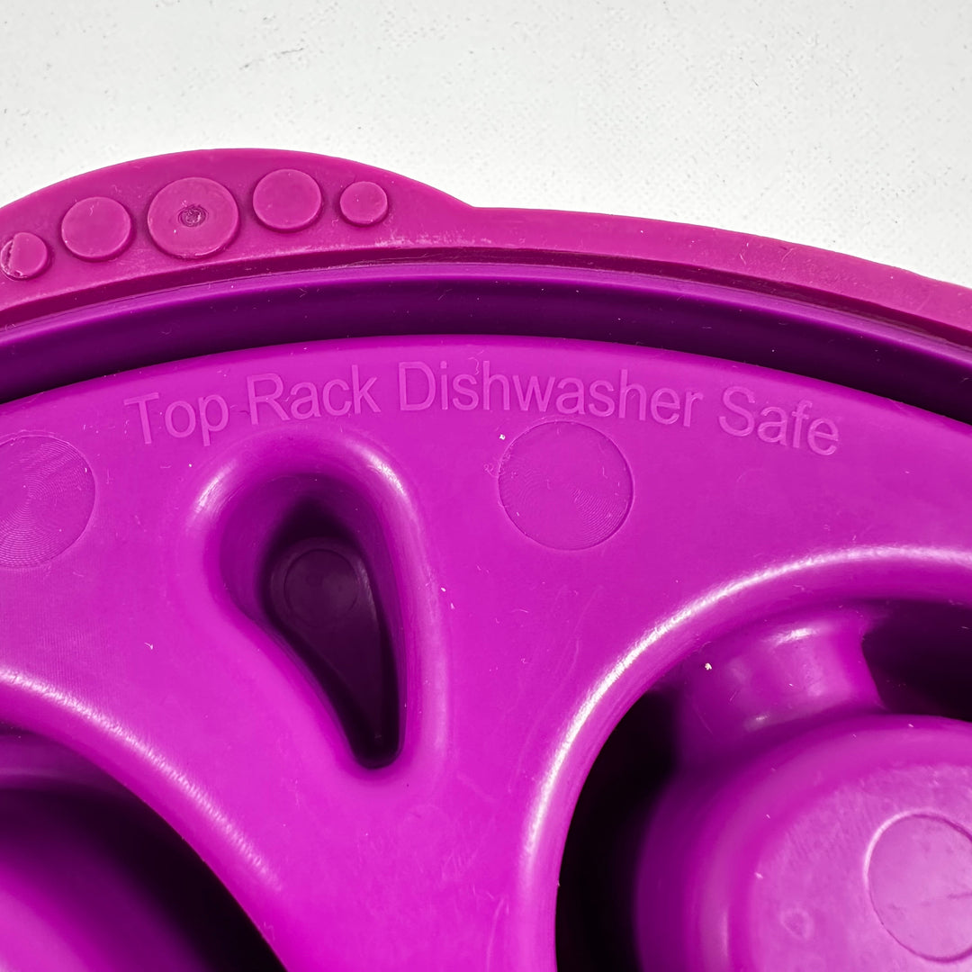 Lila Hundmatspussel i Robust Plast