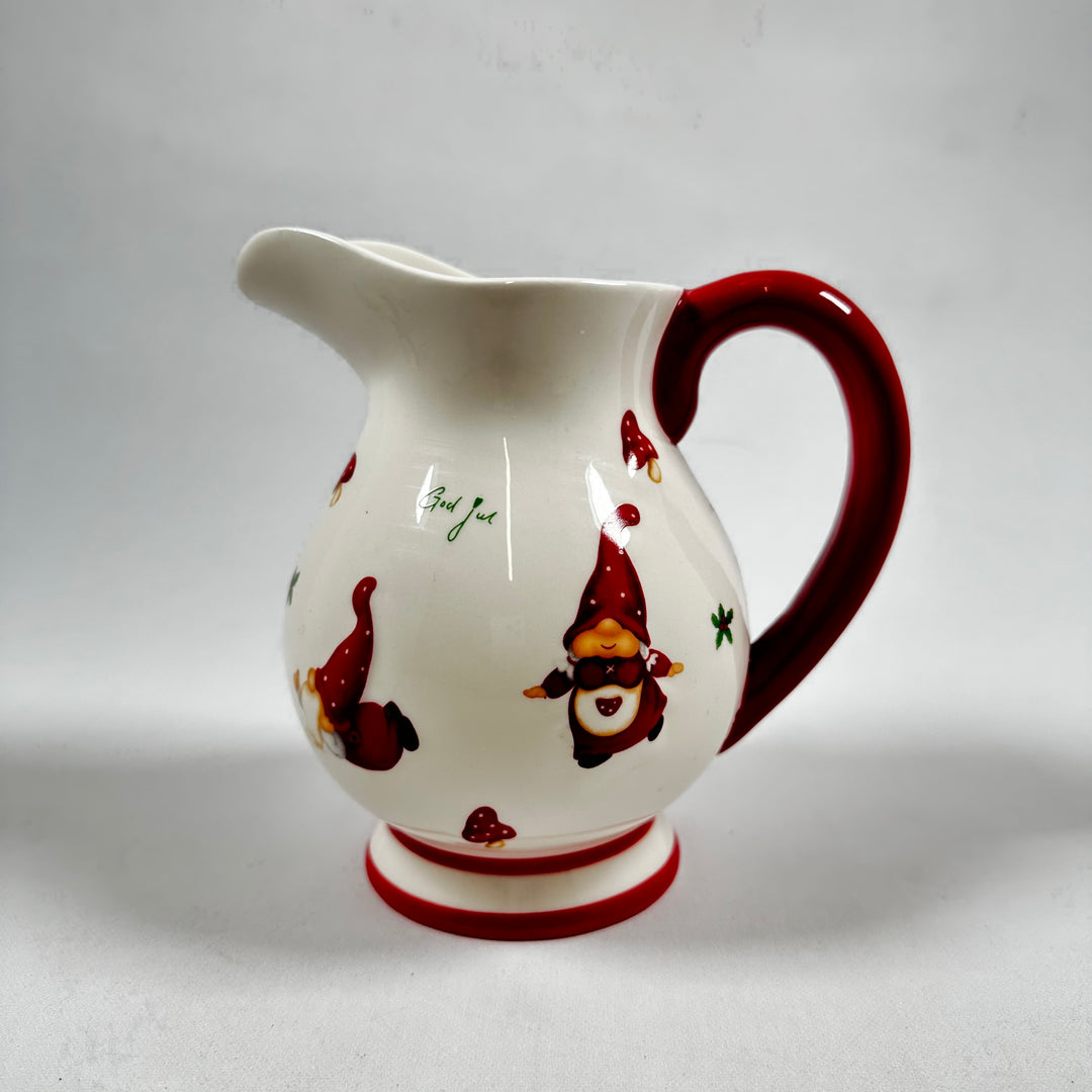 Retro kaffeset med tomtemotiv i keramik