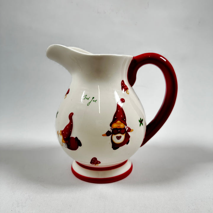 Retro kaffeset med tomtemotiv i keramik