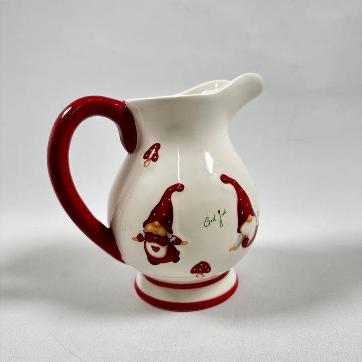 Retro kaffeset med tomtemotiv i keramik