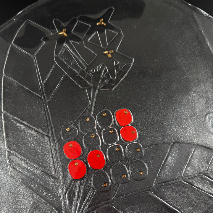 Kosta Boda fat retro med bärmotiv (1 stor,15 små)