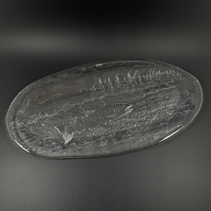 Elegant Laxfat i Glas från Nybro Glasbruk