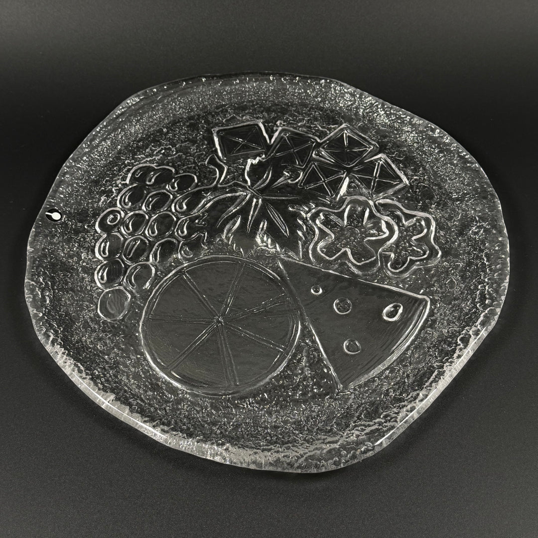 Pukeberg retro glasfat med fruktmotiv