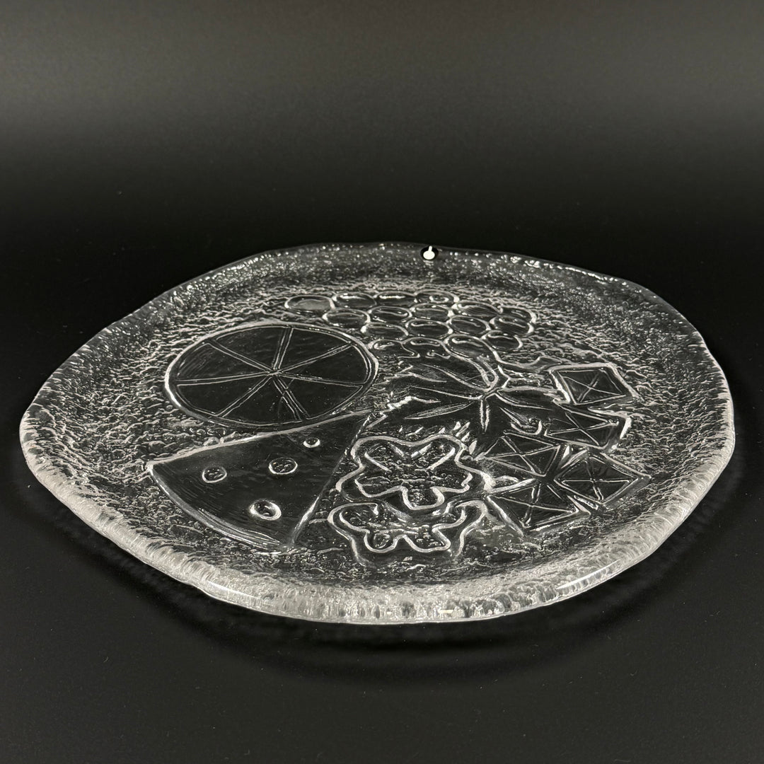 Pukeberg retro glasfat med fruktmotiv