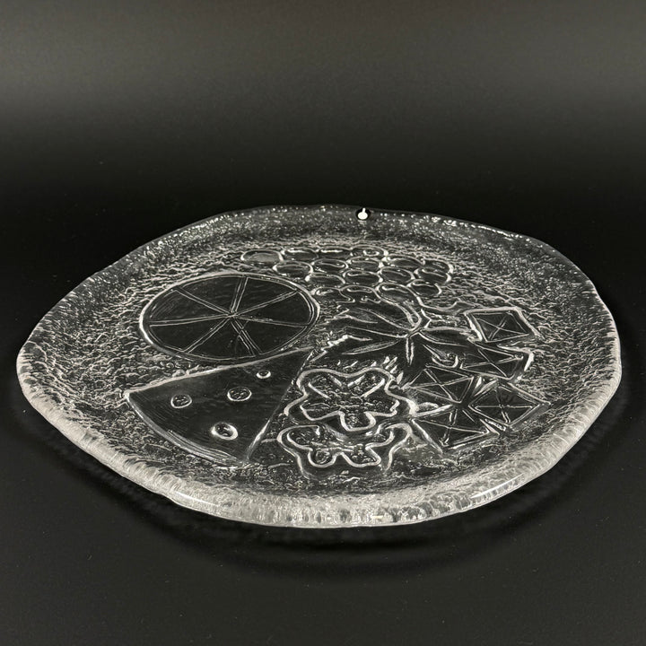 Pukeberg retro glasfat med fruktmotiv