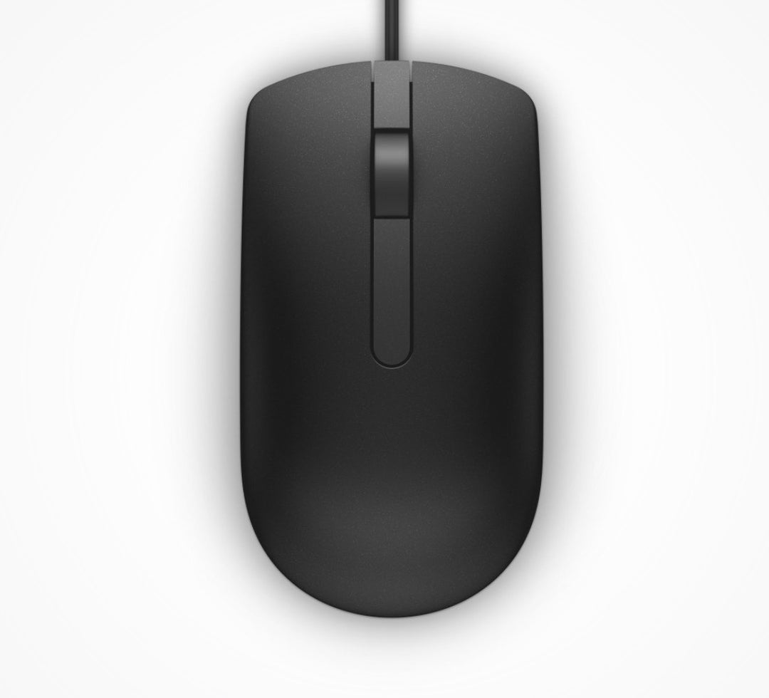 Elegant svart trådbunden Dell USB-mus